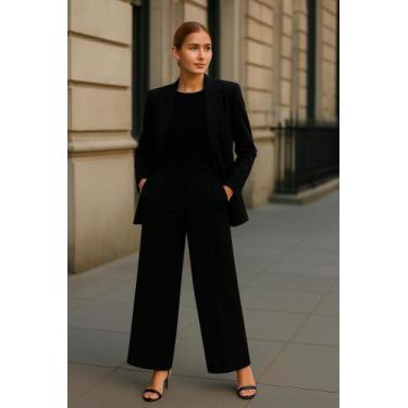 Imagem de Conjunto feminino alfaiataria G - Nk Modas, Preto
