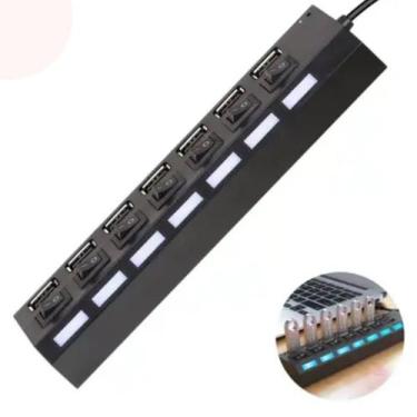 Imagem de Regua USB 7 Portas Tecnologia Moderna - GBGSTORE