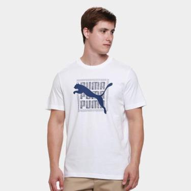 Imagem de Camiseta Puma Graphic Wording Masculina, Branco, P