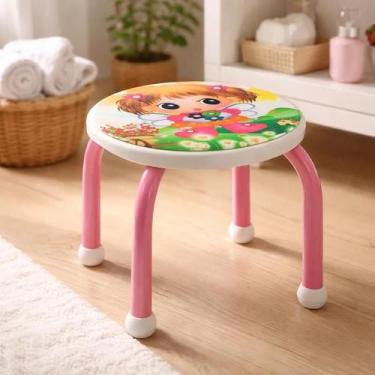 Imagem de Banqueta Infantil Rosa Multiuso Quarto Penteadeira Menina - Yeet