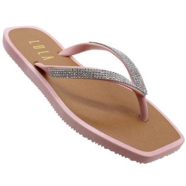 Imagem de Chinelo Infantil Feminino Rasteirinha Menina Lola Rosê, Rosa, 29/30