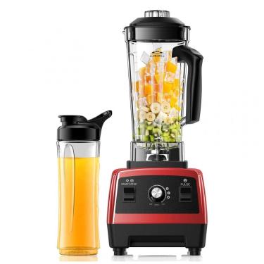 Imagem de Liquidificador Foyoconven Vermelho Alta Potência com Copo Viagem 1800W Jarra 2L Modelo HS-216 110V