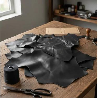 Imagem de Retalho De Couro Preto Legitimo - 2kg Preto - VLK