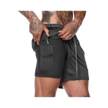Imagem de Shorts De Corrida Masculinos 2 Em 1 De Secagem Rápida 2024, Shorts Esp