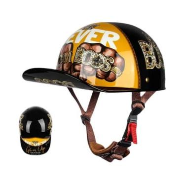 Imagem de Capacete Retro Vintage Aberto Para Adultos, Ideal Para Verão, Motocicl