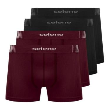 Imagem de Kit 4 Cueca Infantil Selene 12070 Microfibra Leve Menino, Preto e vinh