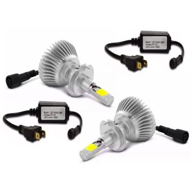 Imagem de Par lâmpadas farol super led h7 carro 3000lumens 6000k