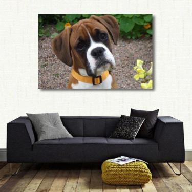 Imagem de Quadro decorativo Boxer Dog com Tela em Tecido