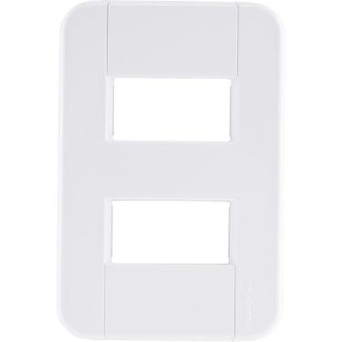 Imagem de Placa 2 Postos Afastados 4x2 Tramontina Tablet Branca Tramontina