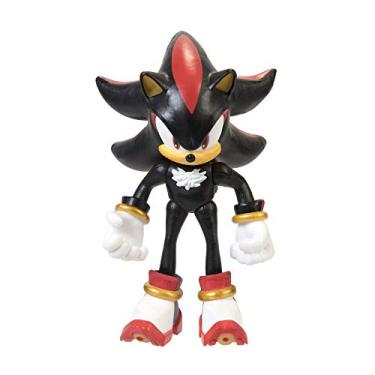 Imagem de Sonic The Hedgehog Figura de sombra, boneco articulado de 6 cm, brinquedo colecionável autêntico com capacidade de pose
