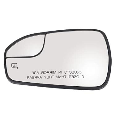 Imagem de Substituição de vidro espelhado aquecido com potência de passagem esquerda para Ford Fusion 2013-2020 – Substitui DS7Z17K707F – vidro espelhado convexo aquecido lado do motorista com suporte traseiro