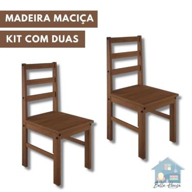 Imagem de Kit 2 Cadeiras Madeira Maciça Sofia Nogal
