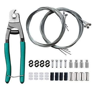 Imagem de Cortador de cabo de bicicleta, cabo de freio universal de 1,8 m, cabo de câmbio de 2,2 m, kit de substituição para bicicleta de montanha e estrada, cabo e caixa