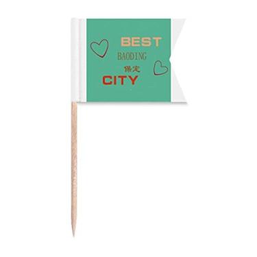 Imagem de Placa de Baoding China Art Deco Presente Moda Palito Bandeiras Marcação para Bolo Festa Comida Prato de Queijo