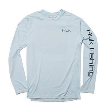 Imagem de HUK – Camiseta masculina Pursuit Face on | Camisa de pesca de manga comprida com + 30 proteção solar FPS, Plein Air, Small