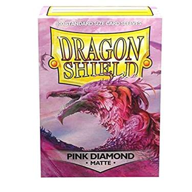 Imagem de 10 Packs Dragon Shield Matte Diamond Pink Standard Size 100 ct Card Sleeves Display Case