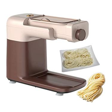 Imagem de Máquina de macarrão de cozinha Máquina elétrica de macarrão automático de vegetais rolo de massa bolinho de massa de massa de aço inoxidável doméstico, marrom, 21,7 * 12,5 * 28,9 cm