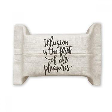 Imagem de Bolsa de linho de algodão com citação Illusion is The First of All Pleasures