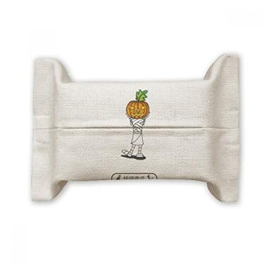 Imagem de Bolsa de linho de algodão para lenços faciais Halloween Monster Pumpkin Horus
