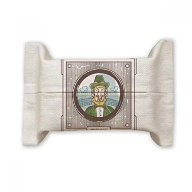 Imagem de Irishman Green Husbandry Ilustration Suporte de capa de papel para lenços faciais Bolsa de linho de algodão