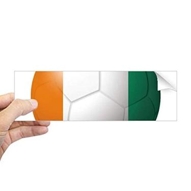 Imagem de DIYthinker Adesivo retangular de futebol com bandeira nacional Coate D'Ivoire decalque para janela