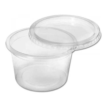 Imagem de Pote Descartável Com Tampa Bolo De Pote Kit C/120 Unid 250ml