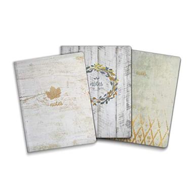 Imagem de Southworth Conjunto de diário premium (3 unidades), tema rústico (3 desenhos coordenados), papel premium 12,7 kg/105 g/m², grandes cadernos flexíveis, 32 folhas pautadas/64 páginas por diário (91920), 6.5"x8.5"