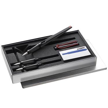 Imagem de Lamy Conjunto de canetas-tinteiro joy black caligrafia - caneta-tinteiro com 3 pontas diferentes (1,1/1,5/1,9 mm) - caneta de caligrafia com ponta de fita e aderência ergonômica - incluindo cartuchos