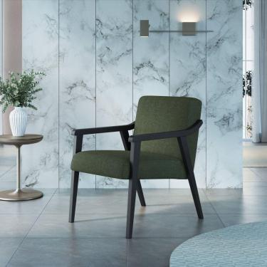 Imagem de Poltrona Estofada Flavia Preto/Algodão