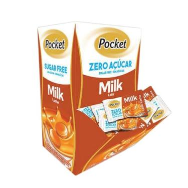Imagem de Display 100 Unidades Bala Pocket Sabor Milk Zero Adição de Açúcar 230g