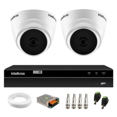 Imagem de Kit 2 Câmeras Intelbras Vhd 1220 G7 Dome Full Hd com Visão Noturna de 20m Multi Hd + Dvr Intelbras Mhdx 1204 4 Canais