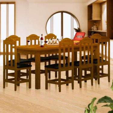 Imagem de Conjunto Sala De Jantar Madeira Maciça Safira Com 8 Lugares Estofados