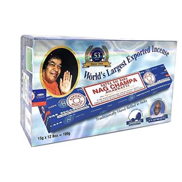 Imagem de SATYA SAI BABA Genuíno - NAG CHAMPA VARIETY MIX 12 X 15 G CAIXAS DE INCENSE, INCLUI NAG CHAMPA, CELESTIAL, Meia-Noite, PATCHOULI, SANDALWOOD, SUNRISE, ROMANCE, BENÇÕES, FORTUNA, JASMINE E E E Forest