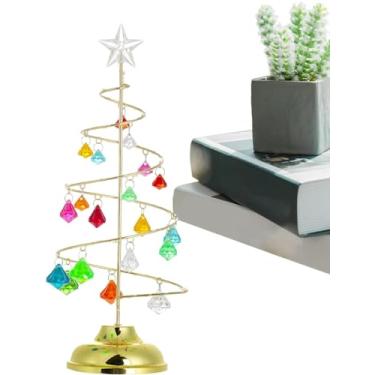 Imagem de Árvore festiva em espiral iluminada - Árvore de férias em espiral com LED, decoração de Natal em espiral radiante, luzes de Natal brilhantes para decoração de quintal de festival de Natal/815 (Color