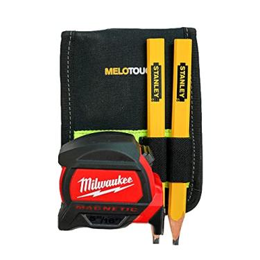 Imagem de MELOTOUGH Suporte de fita métrica com coldre de lápis carpinteiro para cinto de trabalho de ferramentas de 5,7 cm