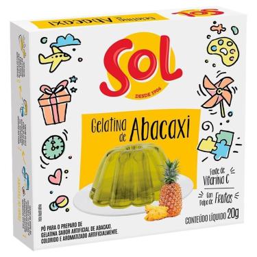 Imagem de Gelatina de Abacaxi Sol 20g - Embalagem com 36 Unidades