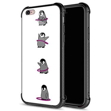 Imagem de CARLOCA Capa para iPhone 6S Plus, Capa Penguin Gymnastics para iPhone 6 Plus para meninas e meninos, capa de proteção antiarranhões com design gráfico à prova de choque para Apple iPhone 6/6S Plus