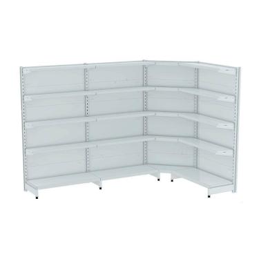 Imagem de Gondola Parede 170 Fit Ate 3 Metros 1 Canto Branco 20b Sp Et