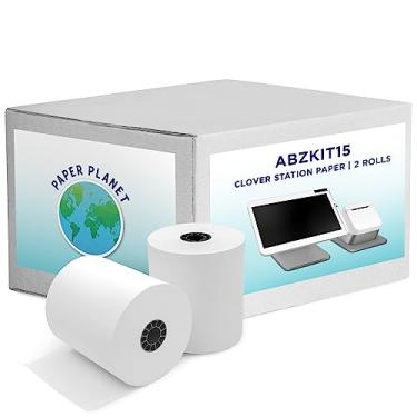 Imagem de Papel térmico para Clover POS (impressora térmica Clover Station) da Paper Planet | Rolos de papel de recibo de cartão de crédito para Clover C500 C501 C503 C100 P100 | 2 rolos