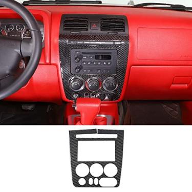 Imagem de Qiosreui Capa de acabamento de painel de console central de carro para Hummer H3 2005-2009, console central A/C painel de ventilação moldura moldura adesivo guarnição, ABS (preto)