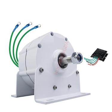 Imagem de HUIZHITENGDA Gerador de ímã permanente de 10000w de baixa rpm, com controlador 12V 24V 48V Alternador de ímã permanente 220V Adequado para turbinas eólicas hidrelétricas (com base),12v