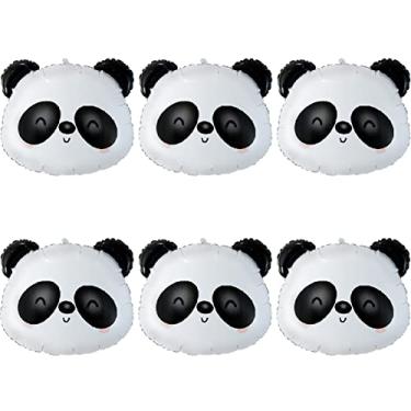Imagem de Panda Head Balloons - 22" Animal of Panda Foil Balloons for Jungle Farm Zoo Safari Theme Birthday Baby Shower Party Decoration