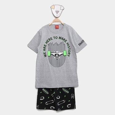 Imagem de Conjunto Infantil Kyly Bermuda e Camiseta Skate Menino 2 Peças-Masculino