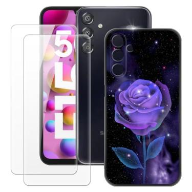 Imagem de MILEGOO Capa para Samsung Galaxy F15 5G + 2 peças protetoras de tela de vidro temperado, capa ultrafina de silicone TPU macio à prova de choque para Samsung Galaxy M15 5G (6,6 polegadas) rosa