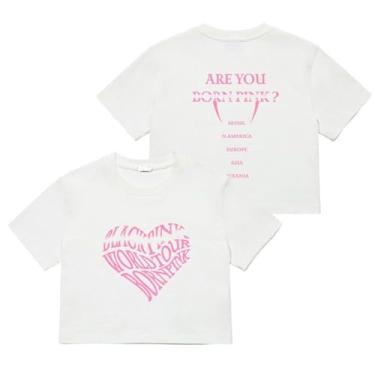 Imagem de Camiseta K-pop Born Pink Album 2023 Concert Support Camisetas estampadas Merch Camisetas Contton gola redonda manga curta, Preto, curto, XXG