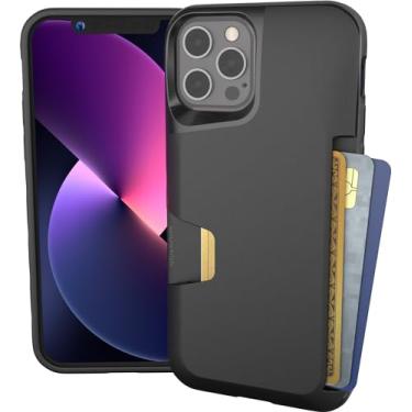 Imagem de Smartish® Capa carteira para iPhone 12/12 Pro – Wallet Slayer Vol. 1 [fina + protetora] Porta-cartões de crédito – Capa com compartimento oculto testada contra quedas compatível com Apple iPhone 12 –