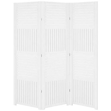 Imagem de Biombo Pintado Divisoria Separador de Ambiente MDF Preto ou Branco (Branco, 3 Horizontal Vertical)