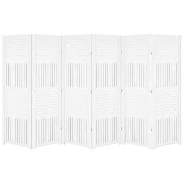 Imagem de Biombo Pintado Divisoria Separador de Ambiente MDF Preto ou Branco (Branco, 6 Horizontal Vertical)