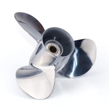 Imagem de CAPTAIN Hélice 11 3/4x15 para motor de popa Suzuki DT35C DT40 DF40 DF40A DF50 DF50A DT50 DT55 DT60 DF60A DT65 13 dentes estriados 990C0-00600-15P, 990C00060006000 Aço inoxidável 15P Hélice