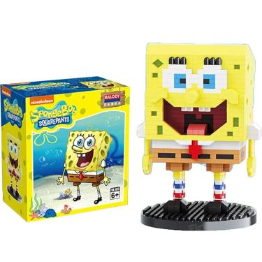 Imagem de Bloco De Montar Bob Esponja Brinquedo Construção 694 pçs